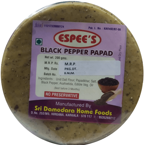 espee black pepper papad