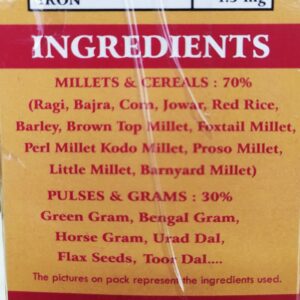 jeeni health millets mix ingredients